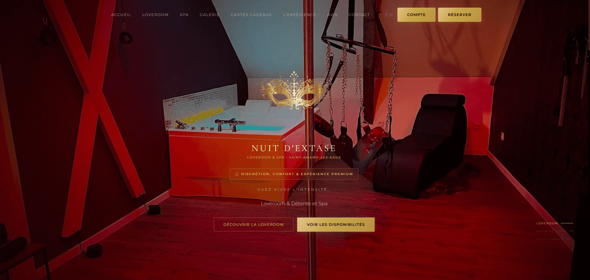 Aperçu du site Nuit d'Extase